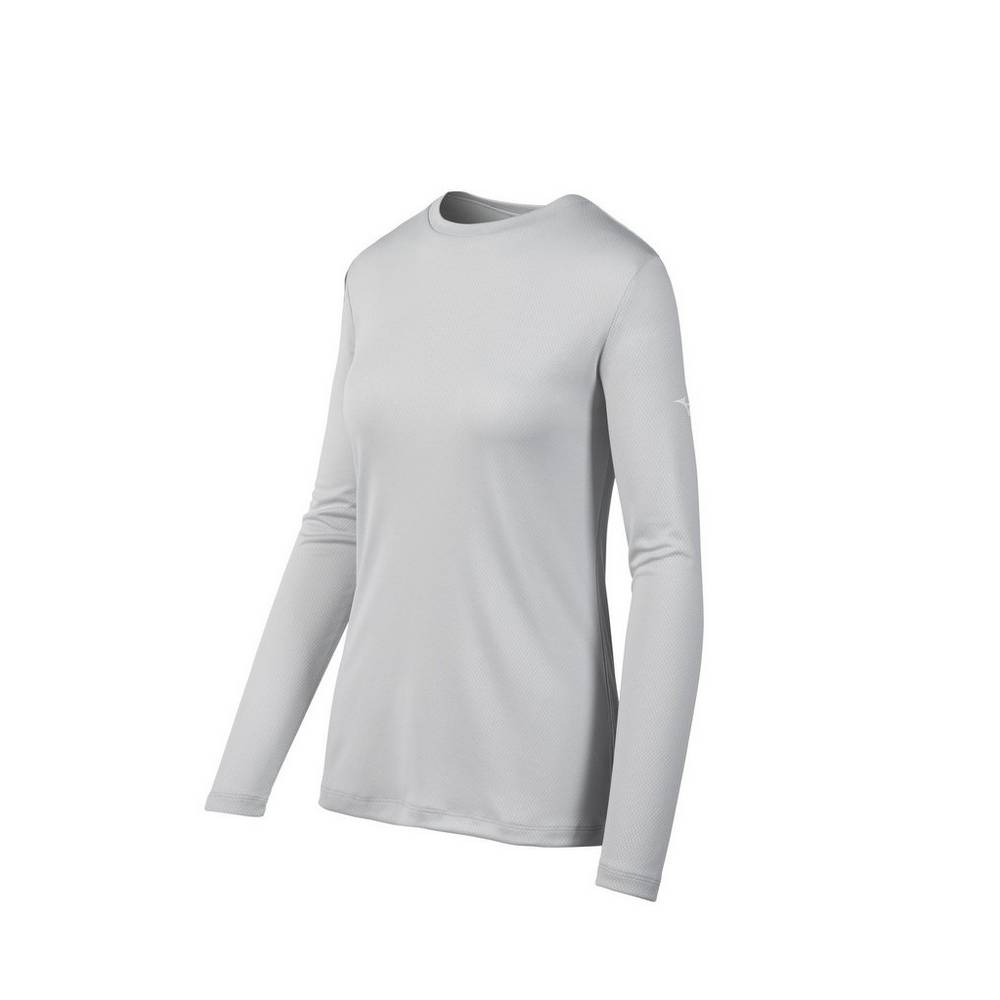 Camisetas Mizuno Long Sleeve Para Mujer Grises 5327418-EH
